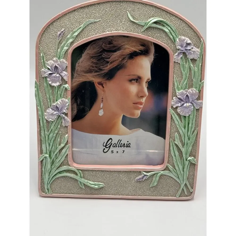 Lavender Floral Ceramic Picture Frame 5x7 Galleria Cottage Decor